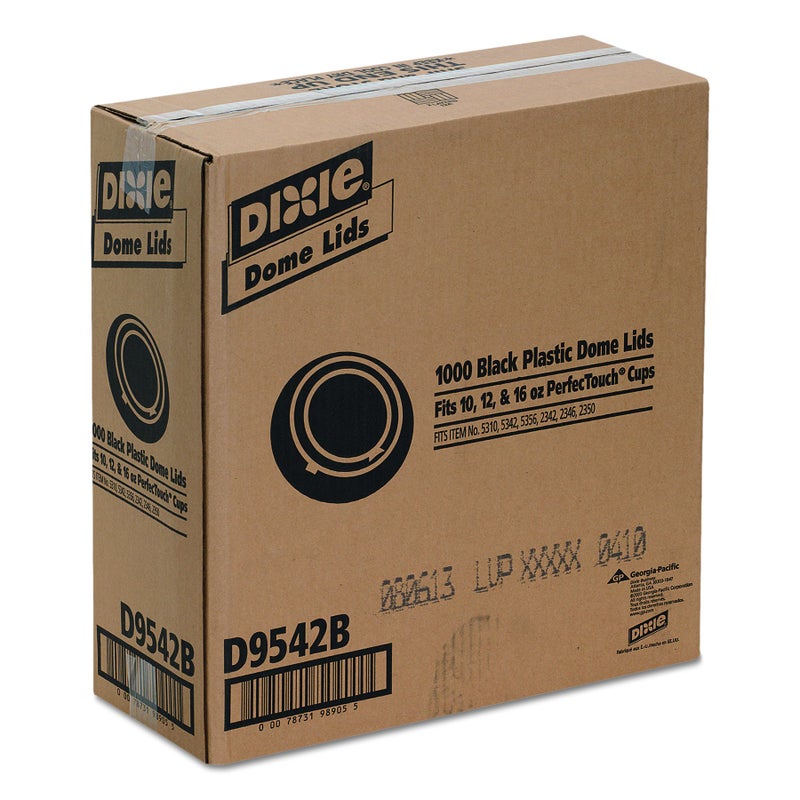 Georgia-Pacific Dixie 10-16 Oz. Dome Hot Coffee Cup Lids by GP PRO (Georgia-Pacific), Black, D9542B, 1,000 Count (100 Lids Per Sleeve, 10 Sleeves Per Case), Large - Image 2